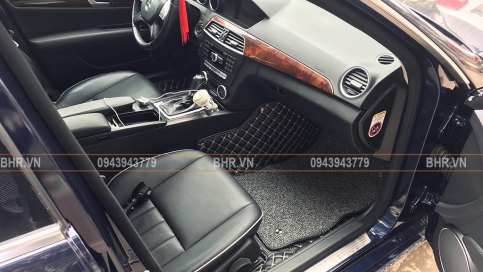 Thảm lót sàn ô tô 6D Mercedes C-Class W204 (C200/ C230/ C250/ C300) quý tộc siêu sang trọng may tại xường